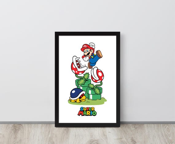 スーパーマリオポスター：レトロビデオゲームプリント（A3＆A4
