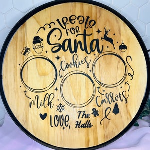 Burned Wood Santa Cookie Tray