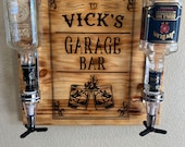 Liquor Dispenser Wall Mounted Sign- Burned Wood- Man Cave- Bar Sign- Alcohol Sign- Garage Bar- Bourbon Bar- Whiskey Bar Sign