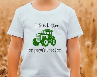 Camiseta infantil de tractor, camiseta de la vida en la granja de papá