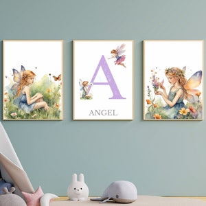 Fairy Nursery, Personalised Fairy Prints, Fairy Prints Girls Bedroom, Fairy Forest Prints, Fairy Name Print, Fairy Wall Art, Girl Room Print