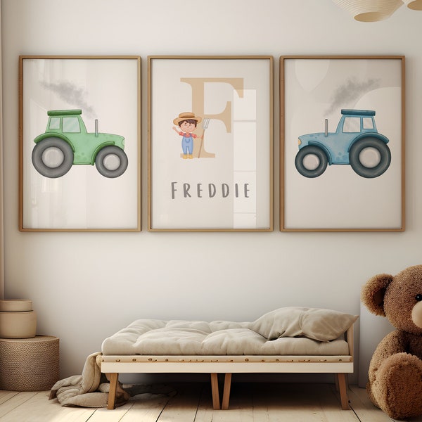 Traktor Prints Farmhof Wand Kunst Traktor Wanddekoration Jungen Schlafzimmer Wanddekoration Traktor, Kinderzimmer Traktor, Kinderzimmer Poster