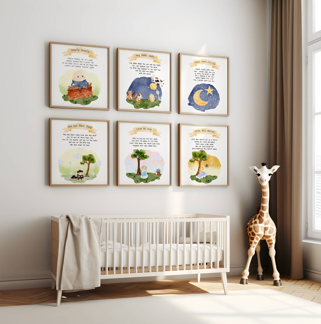 Nursery Rhyme Wall Art, Nursery Rhyme Decor, Nursery Rhyme Art, Nursery ...