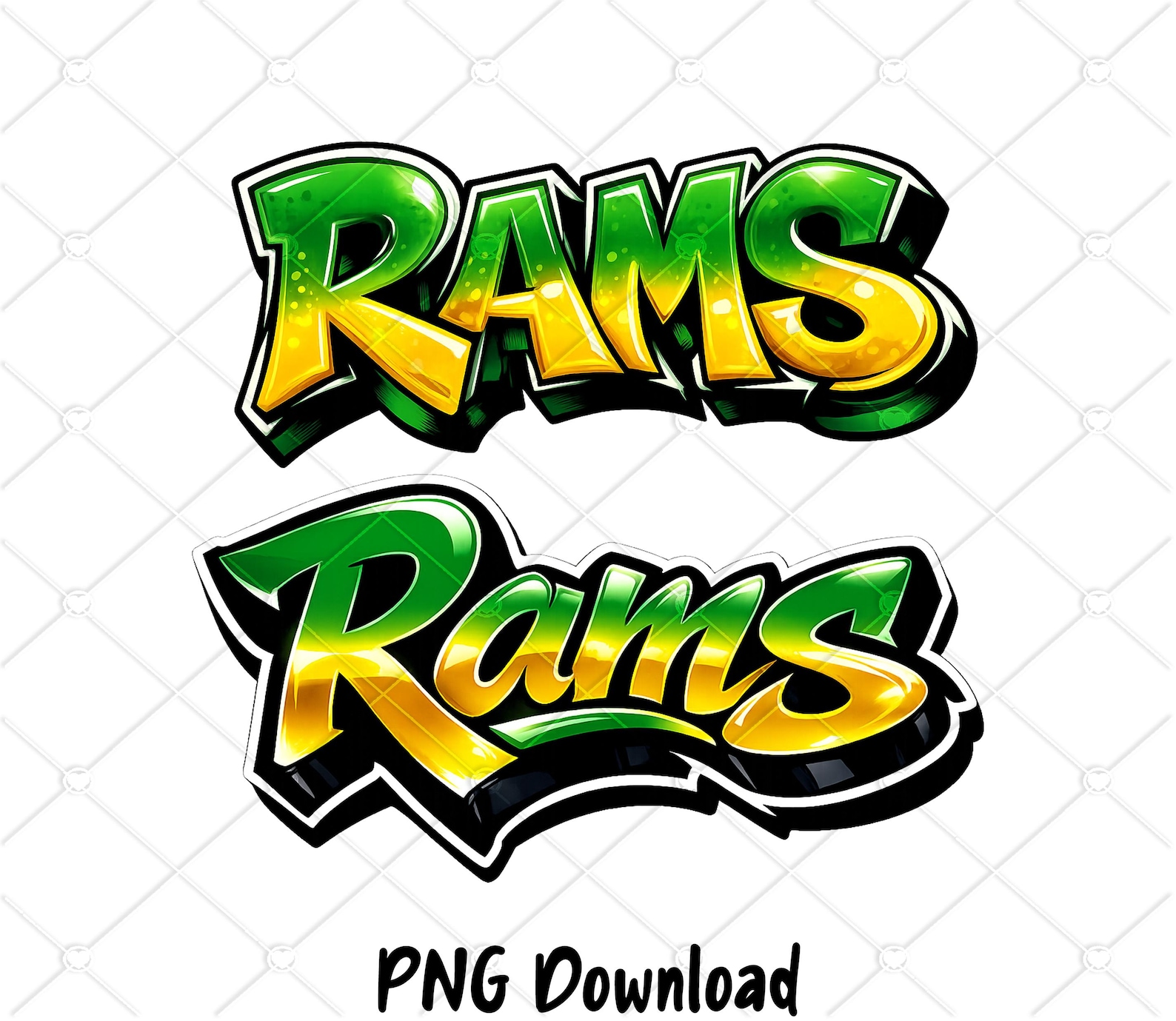La Rams Splatter Rams Green/gold Splatter Graffiti PNG: Sports Team Design Digital ...