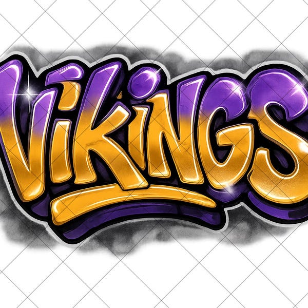 Vikings Graffiti PNG:  Football Design Digital Download