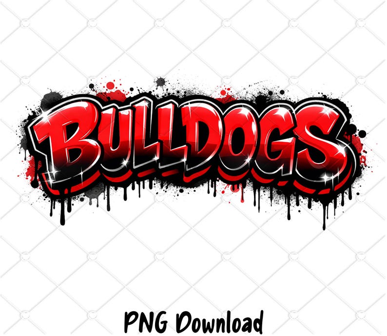 Bulldogs Splatter Graffiti PNG: Sports Team Design Digital Download - Etsy