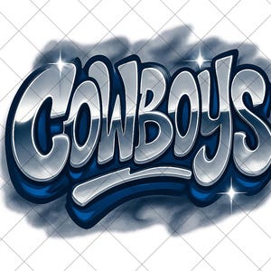 Cowboys Graffiti PNG:  Football Design Digital Download