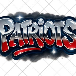 Patriots Graffiti PNG:  Football Design Digital Download