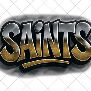 Saints Graffiti PNG:  Football Design Digital Download