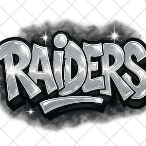 Raiders Graffiti PNG:  Football Design Digital Download