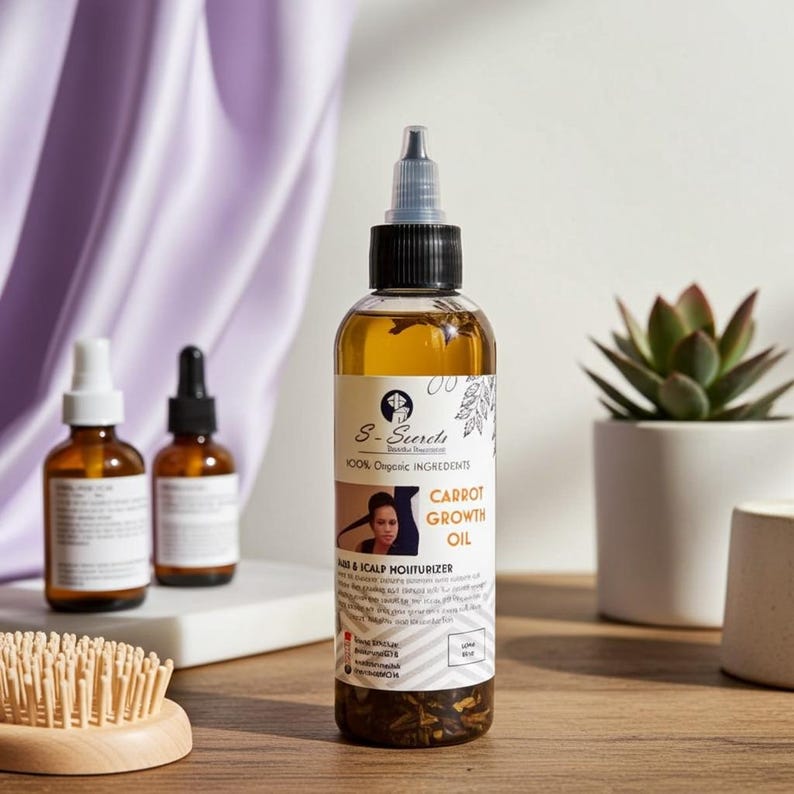 Carrot Hair Growth Oil – Scalp Stimulator with Biotin & Herbs, 2oz image 16