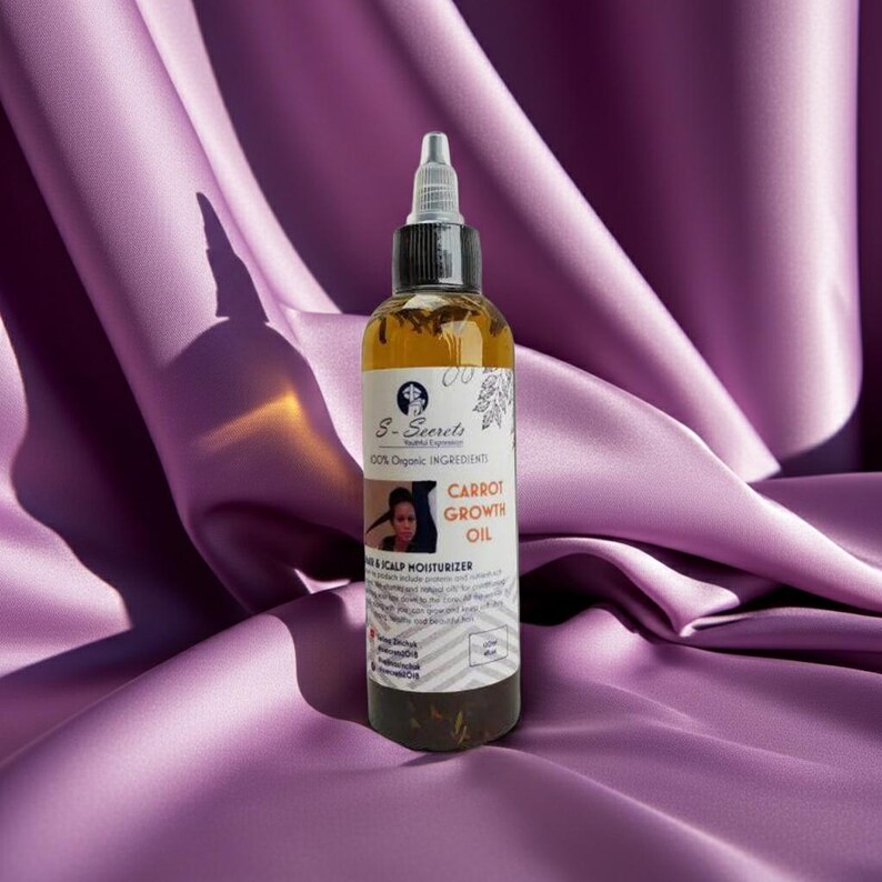 Carrot Hair Growth Oil – Scalp Stimulator with Biotin & Herbs, 2oz image 6
