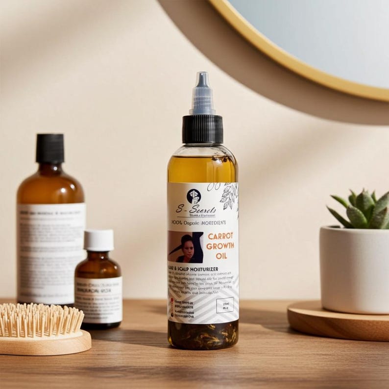 Carrot Hair Growth Oil – Scalp Stimulator with Biotin & Herbs, 2oz image 15