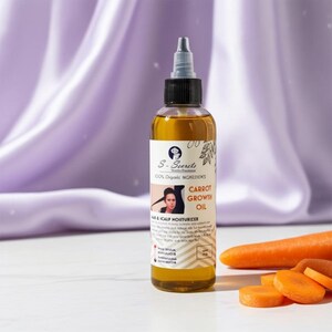 Carrot Hair Growth Oil – Scalp Stimulator with Biotin & Herbs, 2oz image 11