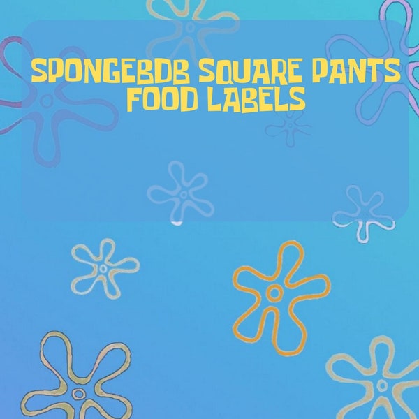 Spongebob Labels for Food Etsy