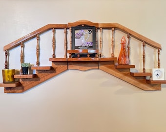 Amish Made Wood Staircase Step Shelf