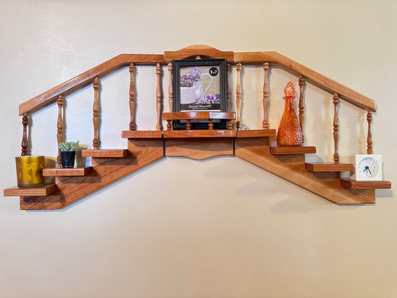 Wooden step shelf discount