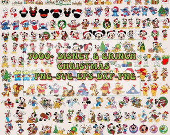 7000+ Disney juldesign 300 Dpi, Mus och vänner PNG-paket, Disneyland jul PNG nedladdningsfiler, Disneyworld T-shirtdesign