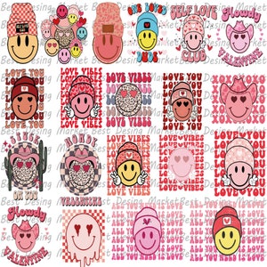 Valentines Png Bundle, Smiley Face Valentine Png, Valentine's Day Png, Sublimate Design, Funny Valentine's Png, Bundle Designs, Digital PNG