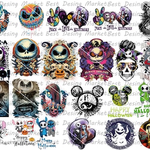 Jack And Sally In Heart PNG, Couple Jack And Sally PNG, The Nightmare Before SVG, Halloween Png