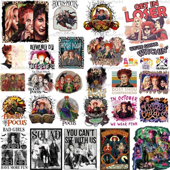 Hocus Pocu PNG Bundle, Halloween Png, Sandersonn Sisterss Png, Hocuss Pocu Halloween, Witches Png, Halloween Sublimation Bundle