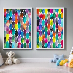 Modern Abstract Watercolor Paintings Set of Two. Digital. Home/Office Decor. Wall Art. Colorful.