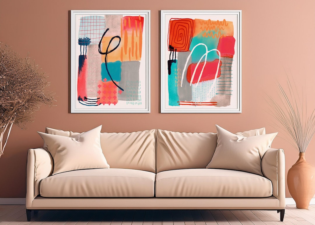 Illustration of Abstract Paper Wall Art With Bright Colors