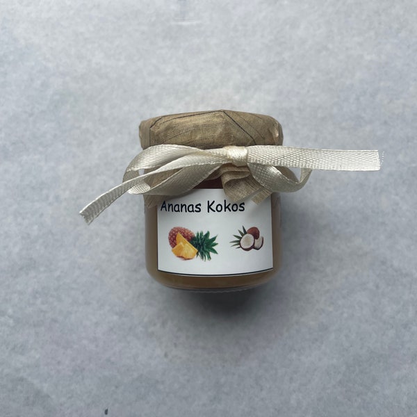 Kleine Gläschen Marmelade/Fruchtaufstrich/Gelee/Konfitüre als personalisierte Gastgeschenke, Give-away