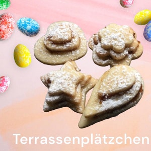 ab 100g Osterplätzchen Spitzbuben, Terrassenplätzchen 33,00/kg Ostern, Easter, Plätzchen, Gebäck, Kekse, Süsses, personalisierbar Terrassenplätzchen