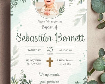 Baby Shower Invite, Baptism, Baby shower template