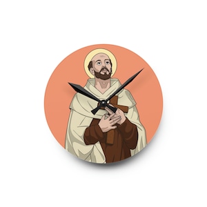 Relógio de parede acrílico católico São João da Cruz