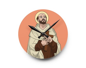 Saint John of the Cross Catholic Acrylic Wall Clock