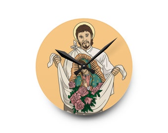 Saint Juan Diego of Guadalupe Catholic Acrylic Wall Clock