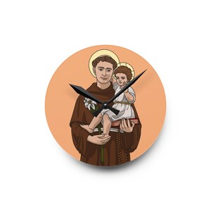 Saint Anthony of Padua and Lisbon Catholic Acrylic Wall Clock