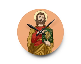 Saint Matthew Apostle and Evangelist Catholic Acrylic Wall Clock