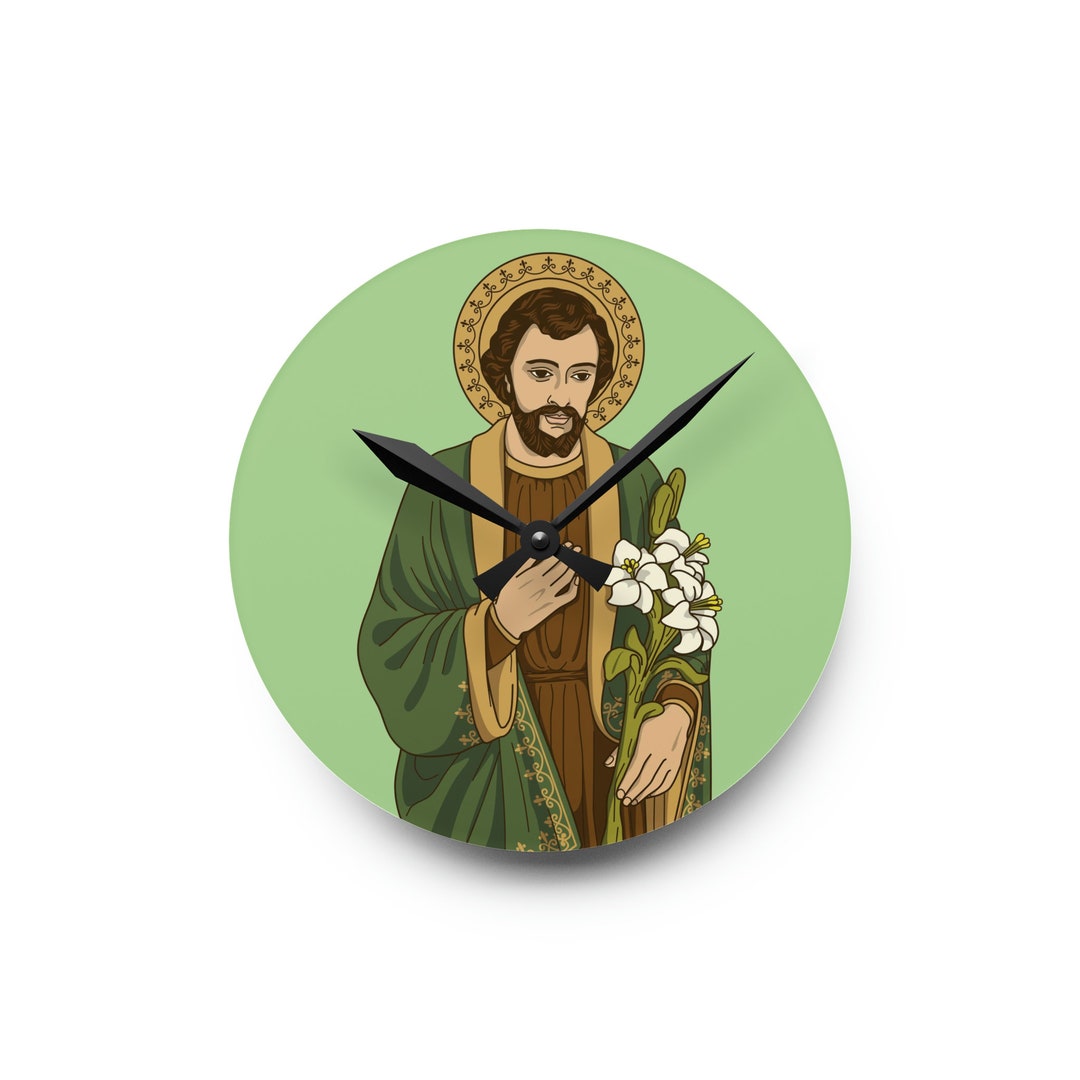 Saint Joseph of Nazareth Catholic Acrylic Wall Clock - Etsy