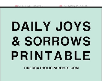 Catholic Daily Prayer Log: Offering of Joys & Sorrows (Digital Download)