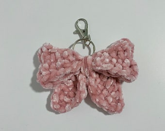 Crochet Velvet Bow | Coquette Keychain | Bag Accessory