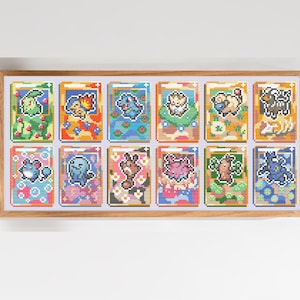 Gen 2 Mini Pokémon Kortsamling - Sött Enkelt Nybörjarkorsstygnsmönster - Digital PDF, Omedelbar Nedladdning