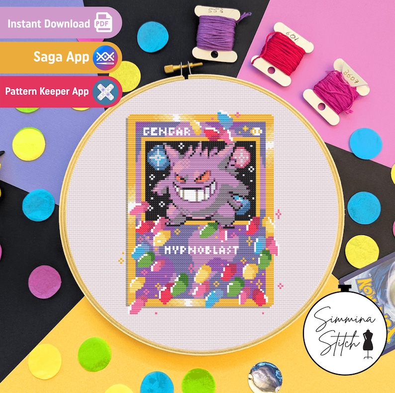 Spool Pokemon Pokemon Spooky Card Pack - Cute Halloween Floral Cross Stitch Patterns ...