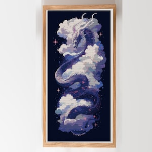 Fantasy Galaxy Dragon - Space Magic Dragon  - Cross Stitch - Digital PDF, Instant Download
