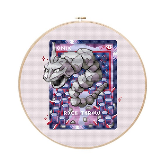 Pokemon Card - Onix - Cute Cosy Gaming Cross Stitch Pattern - Digital PDF,  Instant Download - Etsy