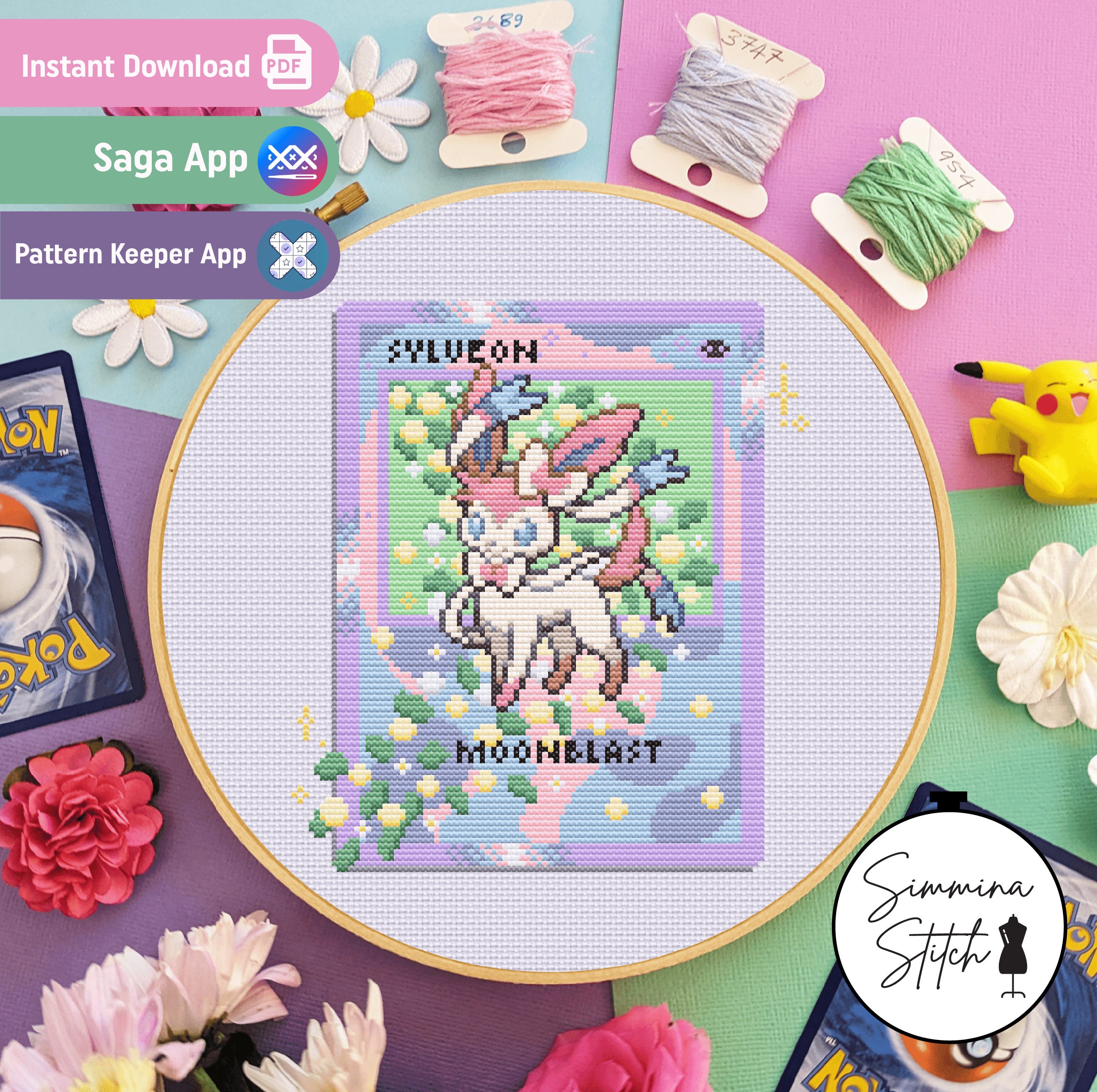ポケモンカード - ニンフィア - かわいい居心地の良いゲーム風