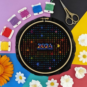 Pac Man Temperature Chart Average Temp Cross Stitch Pattern - Year Tracker - Digital PDF, Instant Download