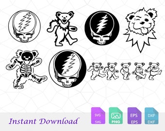 Grateful Dead SVG Bundle PNG, Grateful Dead, Instant Download, Cricut Clipart File, Instant Digital Download, Grateful Dead Cricut Shirt