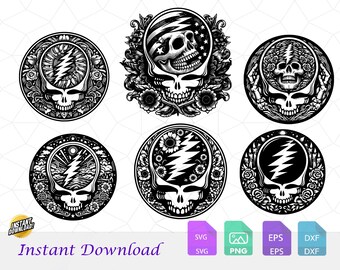 Grateful Dead SVG Bundle PNG, Grateful Dead, Instant Download, Cricut Clipart File, Instant Digital Download, Grateful Dead Cricut Shirt Svg