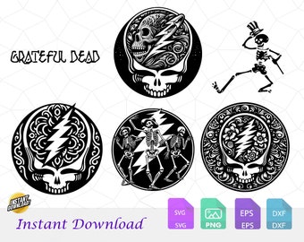 Grateful Dead SVG Bundle PNG, Grateful Dead, Instant Download, Cricut Clipart File, Instant Digital Download, Grateful Dead Cricut Shirt Svg