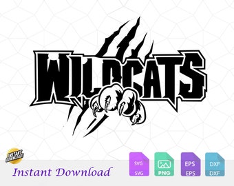 Wildcats svg, Wildcats Team svg, Digital File Download, eps, dxf, png, Wildcats Team svg, Wildcats mascot svg, Wildcats Spirit, mascot, svg