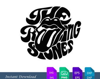 Rolling Stones SVG, The Rolling Stones SVG, Rolling Stones Zunge SVG, Png, Dxf, Cricut, Cut Datei, Clipart