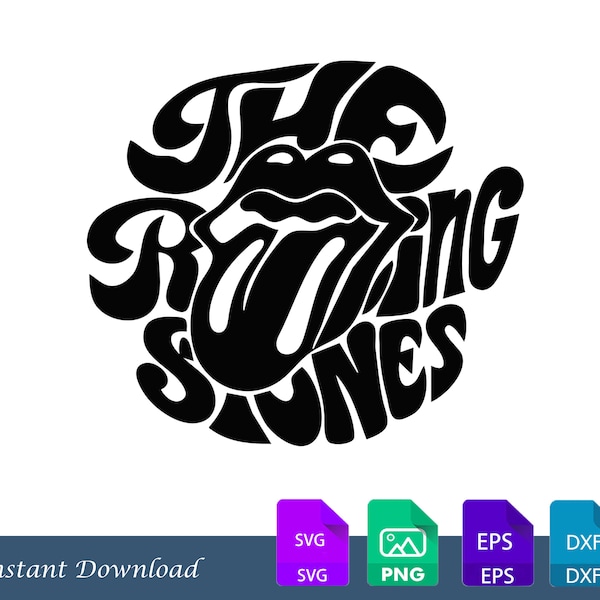 Rolling Stones SVG, The Rolling Stones SVG, Rolling Stones Tongue SVG, Png, Dxf, Cricut, Cut File, Clipart